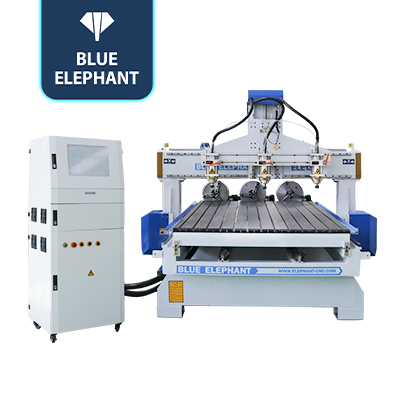 Custom 4'×8' Multi Head CNC Router Machine with Rotary Device for Sale to San Antonio, Texas